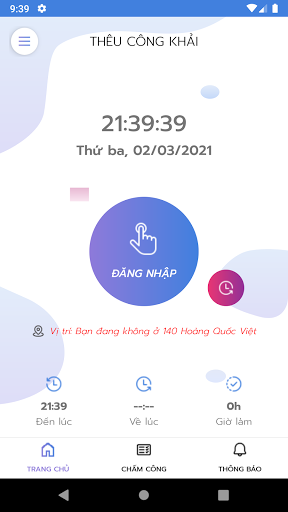 Android application Chấm công Áo lễ Công Khải screenshort