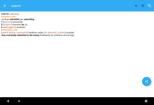 Screenshot of English-Spanish Dictionary