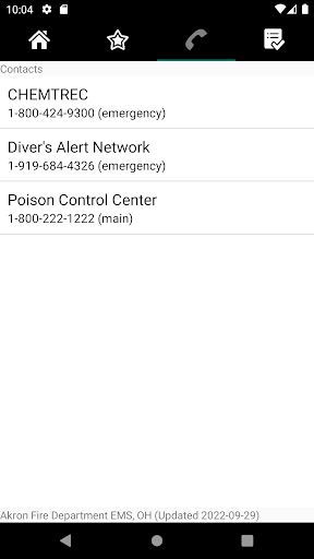 Akron Fire Dept. EMS Protocol Screen 2