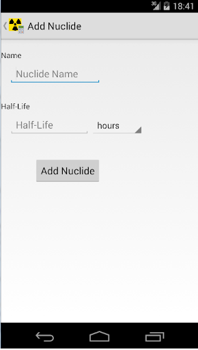 Radioactive Decay Calculator Screen 3