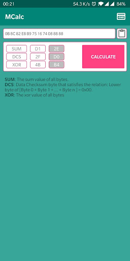 Android application Mifare Calculator - XOR DSC SU screenshort