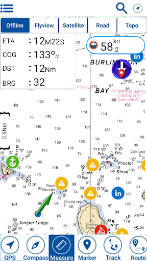 Yellowstone Lake Offline Chart Screen 3