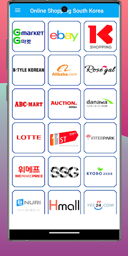 Android application Korea Online Shopping App screenshort