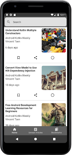 Android application Android Kotlin Weekly screenshort