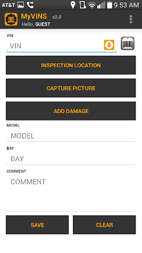 Android application MyVINs screenshort