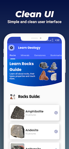 Screenshot of Rocks, Crystal and mineral Pro