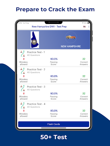 Screenshot of New Hampshire DMV Permit Prep