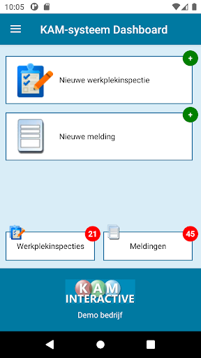 Android application KAM-systeem screenshort