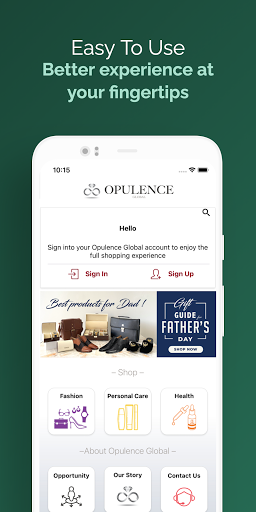 Android application Opulence Global screenshort