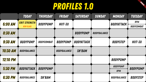 Profiles Gym TV Screen 3