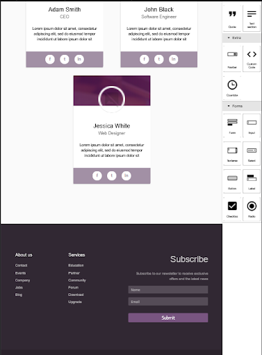 Wireframe/Website Builder Screen 3