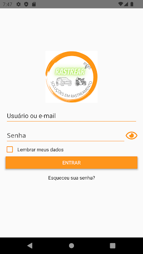 Android application Rastrear Soluções screenshort