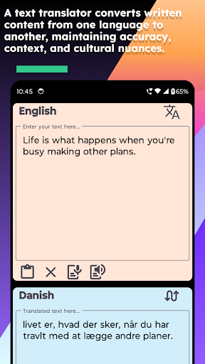 English Danish Translate Screen 3