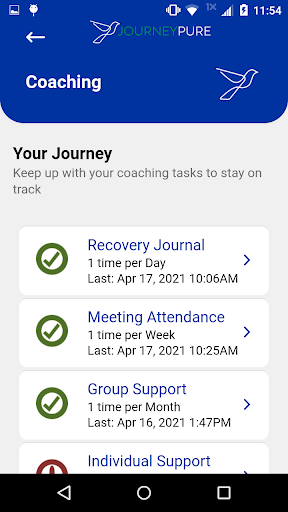 JourneyPure Coaching Screen 3