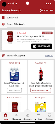 Android application Bruces Rewards screenshort