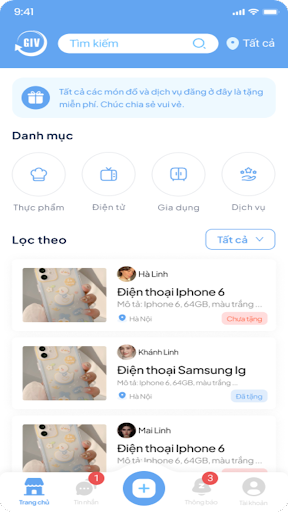 Android application Giv App screenshort