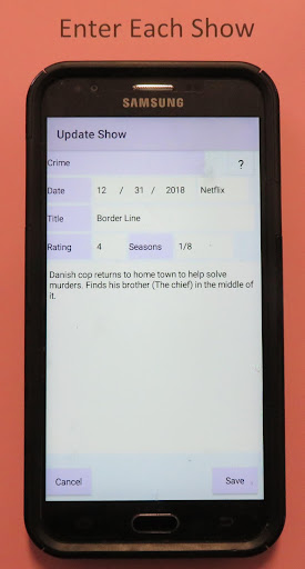 Android application Rate My Shows screenshort