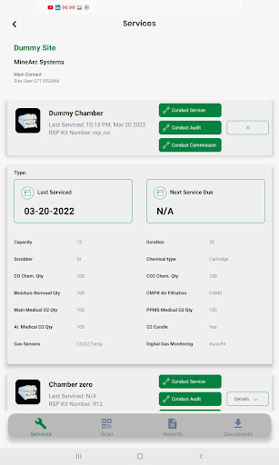 MineARC Service App Screen 2