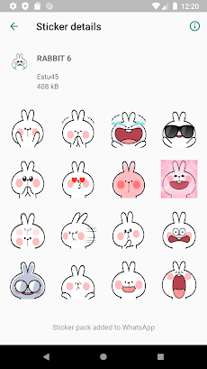 Sticker Rabbit Snowball Terbaru forWAStickerAppsのおすすめ画像3