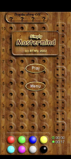 Android application Simply Mastermind screenshort