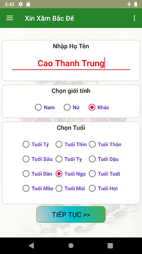 Android application Xin Xăm Bắc Đế screenshort