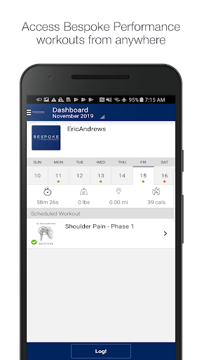 Android application Bespoke Performance screenshort
