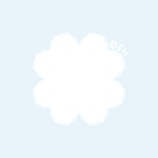 카카오톡 테마 - 몽글 화이트 네잎클로버 구름 테마 logo