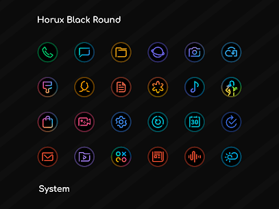 Horux Black Round Icon Pack MOD APK 5.1 (Patch Unlocked) 2