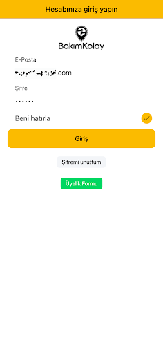 Android application Bakım Kolay screenshort