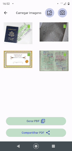 Gerar PDF de Imagens Scanner