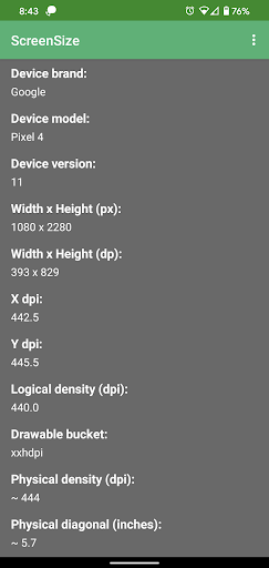 Android application Screen Size screenshort