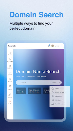 Android application Dynadot - Tablet Domain App screenshort