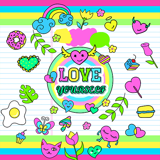 Rainbow Doodle Lov - Wallpaper logo