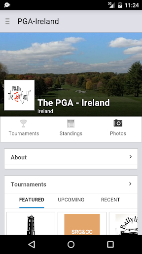 Android application The PGA in Ireland screenshort