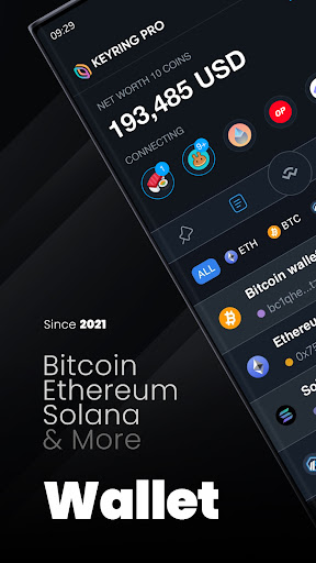 Android application KEYRING PRO: BTC, ETH, SOL screenshort