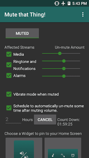 Android application Mute that Thing! screenshort