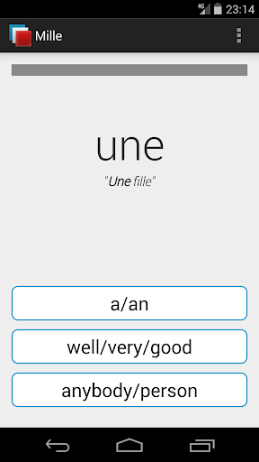 Android application Mille - French Vocabulary screenshort