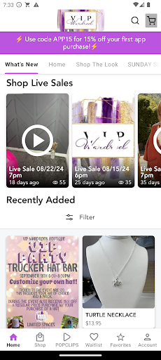 Screenshot of VIP WardROEb