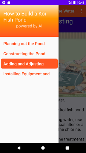 Android application Koi Fish Pond Guide screenshort