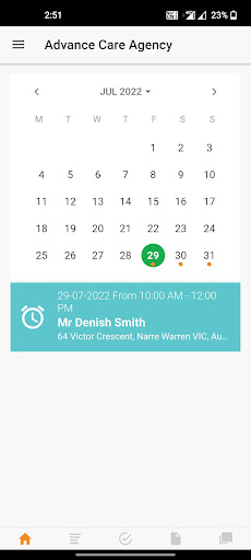 Android application Advance Care Agency screenshort