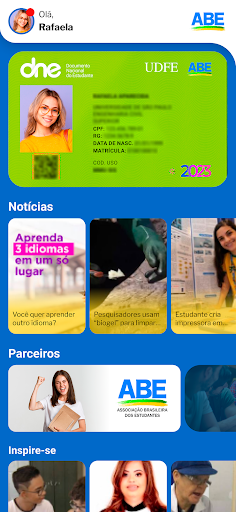 Android application ABE - Carteirinha screenshort