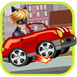 Cat Noir And Ladybug Car Race icon