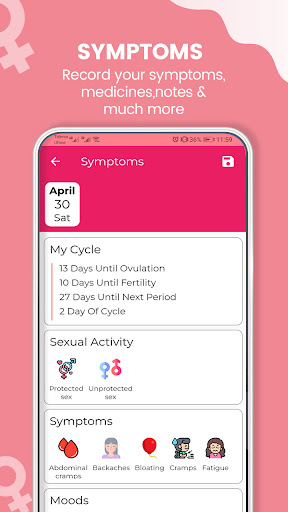 Screenshot of Fertilo Period TrackerCalendar