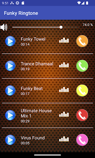 Android application Funky Ringtone screenshort
