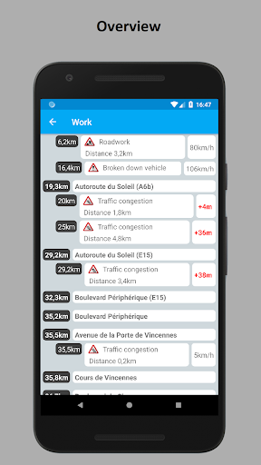 Widget: Traffic jam, Road info Screen 3
