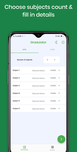 Gradulator - GPA Calculator Screen 2