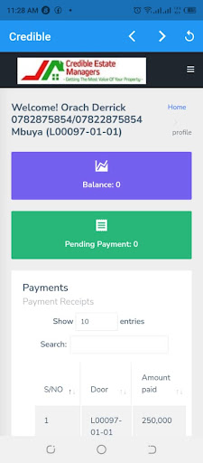 Android application CEM Tenant screenshort