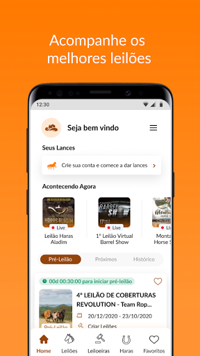 Android application Horse Bids screenshort