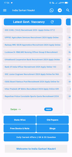 Android application India Sarkari Naukri screenshort