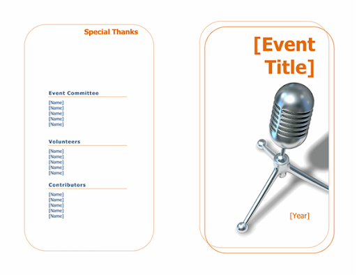 Event Program Templates Screen 3